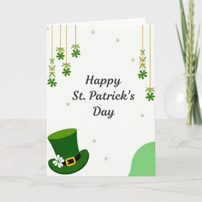 Faux Gold Happy St Patricks Card (Front)