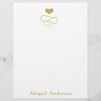 Faux Gold Heart Ornament | Personalized Stationary