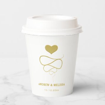 Faux Gold Heart Ornament | Personalized Wedding