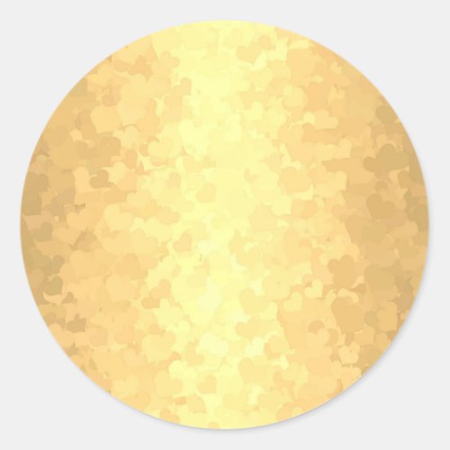 Faux Gold Hearts Blank Template Glamour Golden Classic Round Sticker