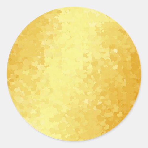 Faux Gold Hearts Glamour Blank Template Elegant Classic Round Sticker