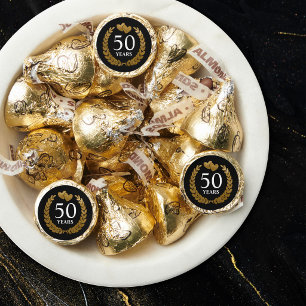 Faux Gold Hearts & Wreath 50th Wedding Anniversary Hershey®'s Kisses®