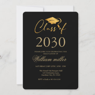 Faux gold High School Graduation Party chic Invitation