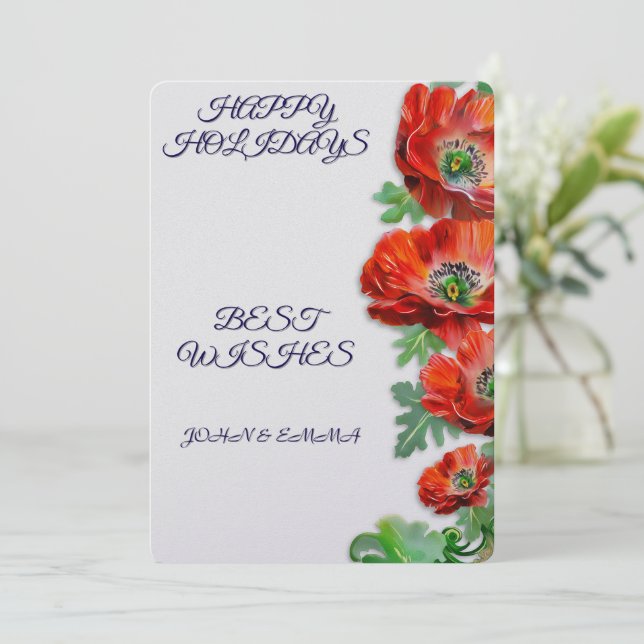 Faux Gold Holiday Print Card (Standing Front)