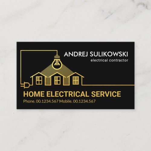 Faux Gold Home Electrical Wiring Circuit Business Card