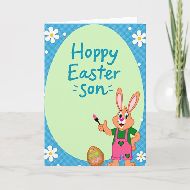Faux Gold Hoppy Easter Son Card (Front)