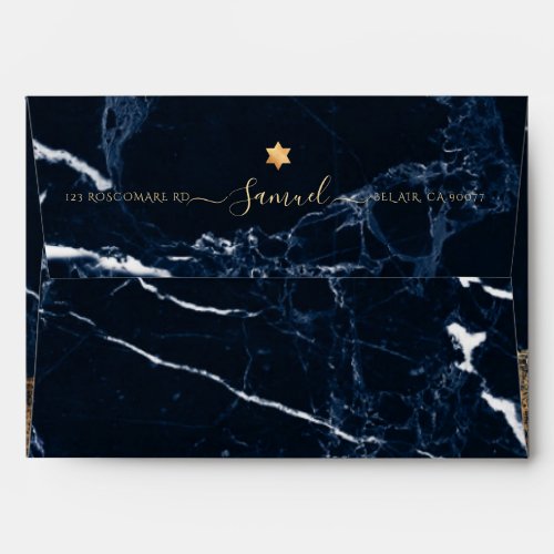 Faux Gold Jerusalem Tower of David Blue Marble Envelope