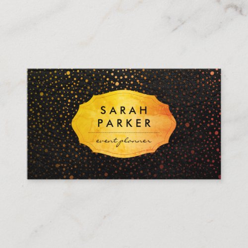 Faux Gold Label with Chic Metallic Dot Variation Business Card