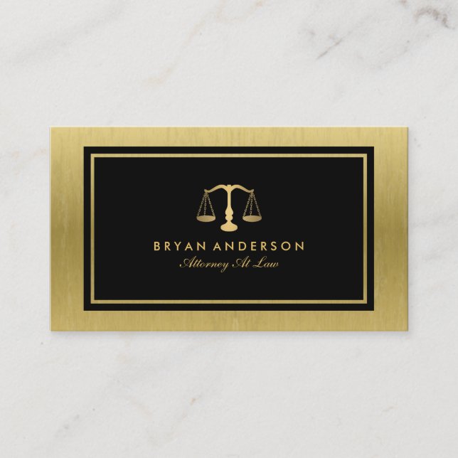 Faux Gold Lawyer Attorney Business Card (Front)