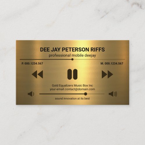 Faux Gold Layer Video Sound Display Sound Mixer Business Card