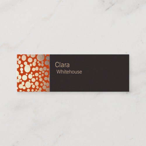 Faux Gold Leaf Circle Pattern Orange Business Card