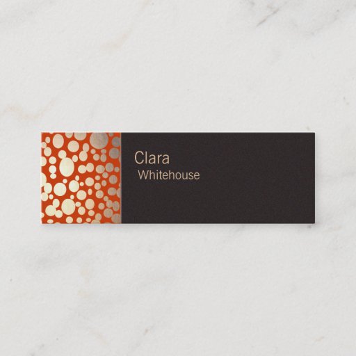 Customizable Faux Gold Leaf Circle Pattern Orange Business Card
