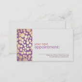Faux Gold Leaf Circles Purple Appointment Card 1 (Front/Back)