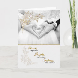 Faux Gold Leaf for Bride and Groom Card