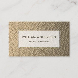 Faux Gold Leather Modern Simple Design Business Card