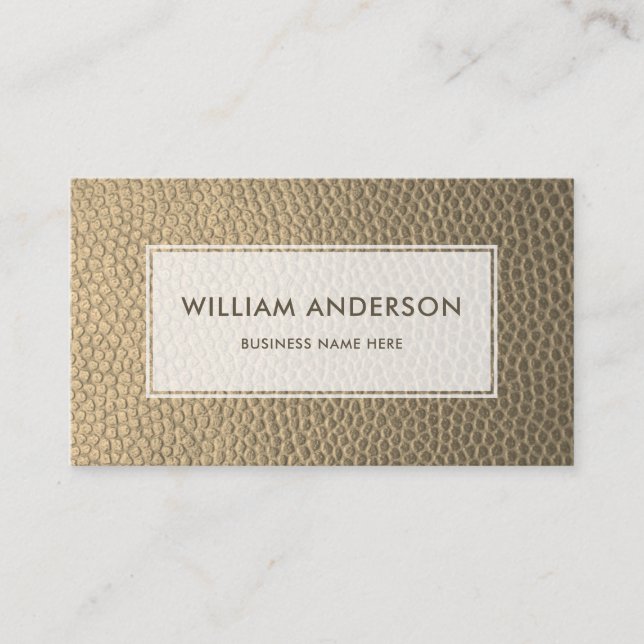 Faux Gold Leather Modern Simple Design Business Card (Front)