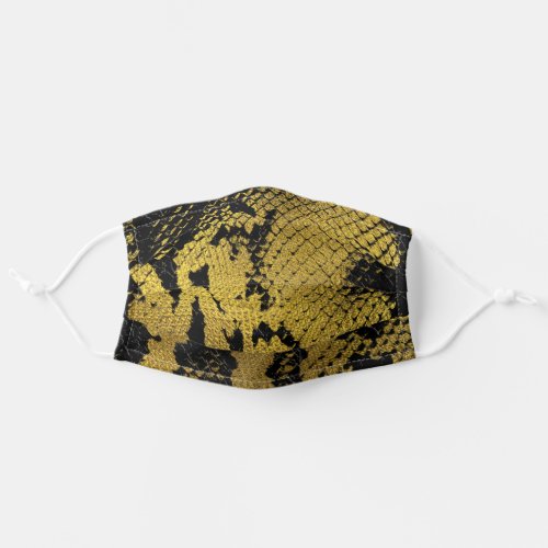 Faux Gold Leather Snake Skin Adult Cloth Face Mask