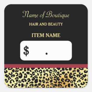FAUX Gold Leopard Print Hair Boutique Price Tags