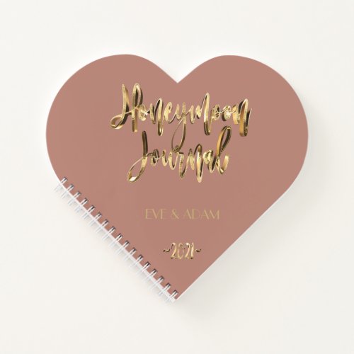 Faux Gold Lettering Elegant Honeymoon Journal 2021