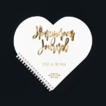 Faux Gold Lettering Elegant Honeymoon Journal 2021<br><div class="desc">Faux Gold Lettering Elegant Honeymoon Journal 2021 Romantic Heart Shape</div>