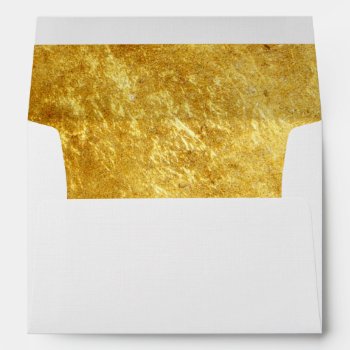 Faux Gold Lined Envelope For Wedding Invitation by LilMissMila at Zazzle