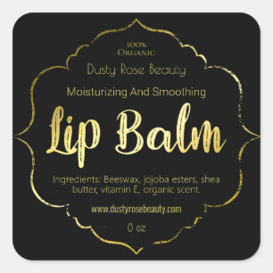 Faux Gold Lip Balm Label Handmade Business