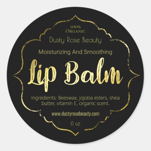 Faux Gold Lip Balm Label Handmade Business