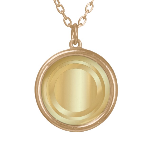 Faux Gold Look Elegant Glamorous Trendy Template Gold Plated Necklace (Front)