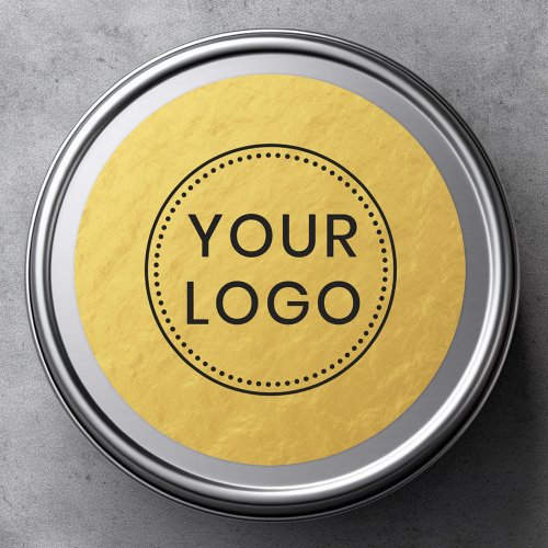Faux gold look gradient custom logo photo graphic classic round sticker