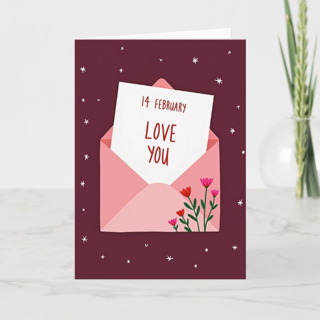 Faux Gold Love You Card (Front)