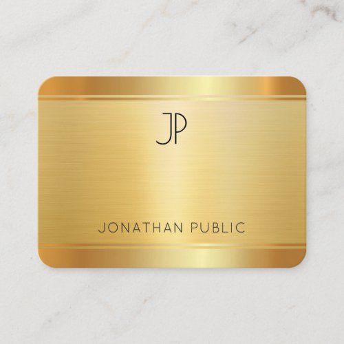 Faux Gold Luxurious Premium Silk Finish Rounded Business Card