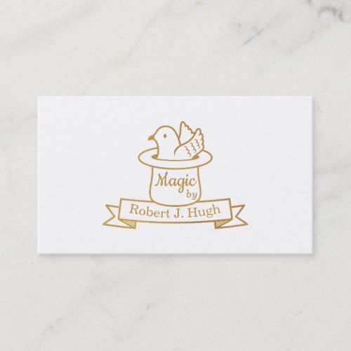 Faux Gold Magic Dove in Hat Magician Business Card