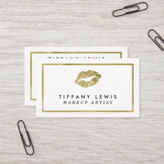 Faux Gold Makeup Artist Business Cards