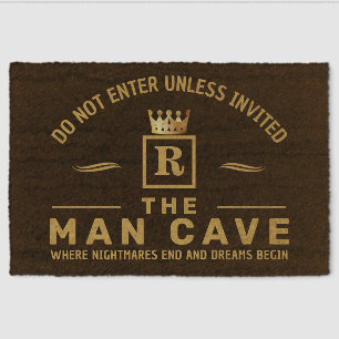 FAUX GOLD Man Cave Fiber Doormat