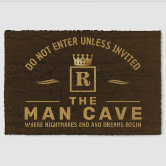 FAUX GOLD Man Cave Fiber Doormat