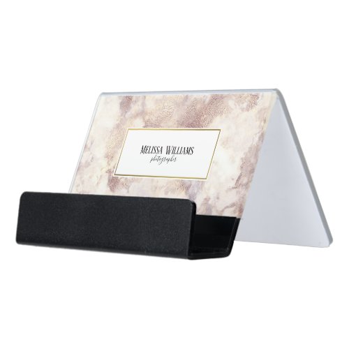 Faux Gold Marble Business Card Holder