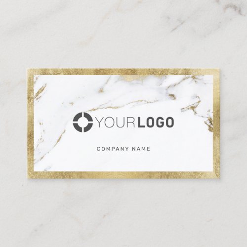 Faux gold marble custom company logo professional business card