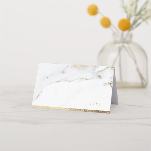 Faux gold marble luxury modern wedding place cards