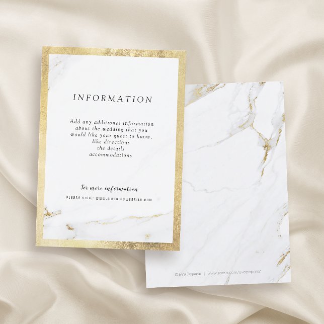 Faux gold marble modern wedding enclosure card (Faux gold marble modern wedding enclosure card)