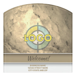 Faux Gold Marble Professional Business Logo  Door Sign
