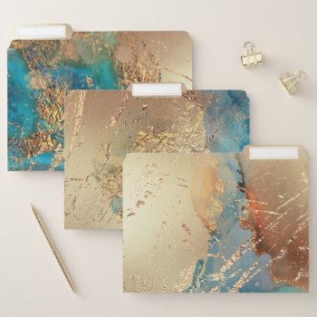 Faux Gold Marble Vein Elegant Golden Foil Shimmer File Folder by mensgifts at Zazzle