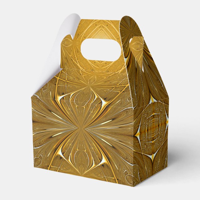 Faux Gold Metal Pattern Design Favor Boxes (Front Side)