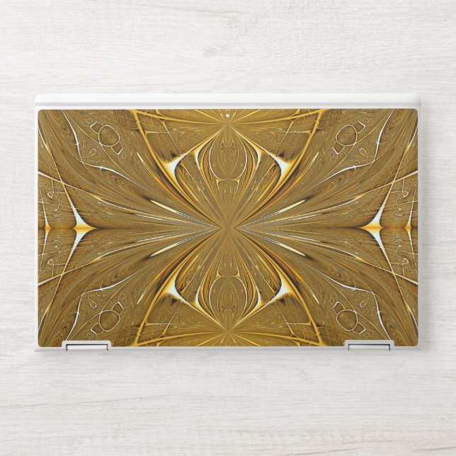 Faux Gold Metal Pattern Design HP Laptop Skin (Front)