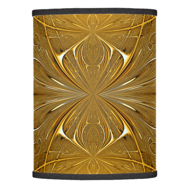 Faux Gold Metal Pattern Design Lamp Shade (Front)