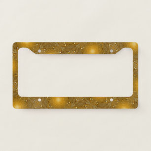 Faux Gold Metal Pattern Design License Plate Frame