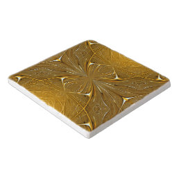 Faux Gold Metal Pattern Design Trivet