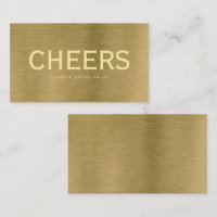 Faux Gold Metal Texture Free Drinks Ticket Card