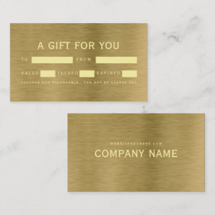 Faux Gold Metal Texture Gift Certificates