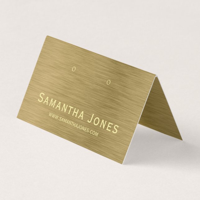 Faux Gold Metal Texture, Jewelry Display Card (Front)