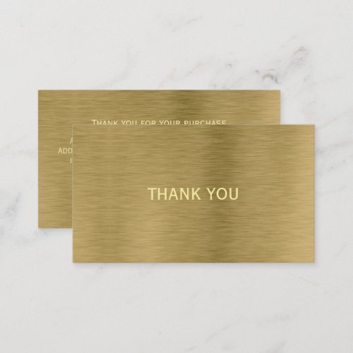 Faux Gold Metal Texture Thank You Card